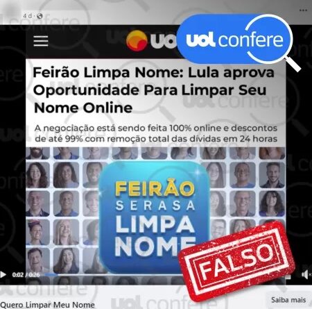 Golpe usa link falso do Feirão Limpa Nome da Serasa para enganar internautas e obter dados pessoais